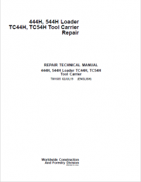 repair manual John Deere 444H, 544H Loader, TC44H, TC54H Tool Carrier Repair Manual PDF