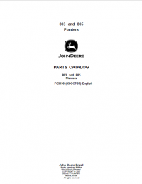 spare parts catalog John Deere 803 and 805 Planters Parts Catalog PDF