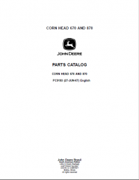 spare parts catalog John Deere CORN HEAD 670 AND 870 Parts Catalog PDF