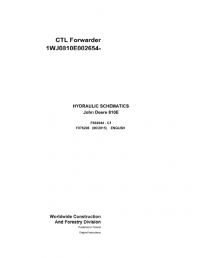 Diagnostic Software John Deere CTL Forwarder 810E F076208 C1 2015 Hydraulic Schematic PDF