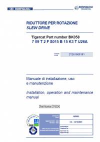 repair manual Tigercat Bonfiglioli Slew Drive Installation, Operation, Maintenance Manual PDF