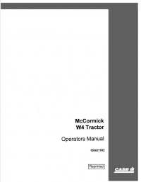 repair manual Case McCormick W4 Tractor PDF Operator’s Manual