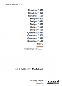 repair manual Case Tractor Rowtrac/Steiger/Quadtrac 400-600 Tier 2 PDF Set of Manuals