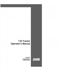 repair manual Case Tractor 118 series PDF Operator’s Manual