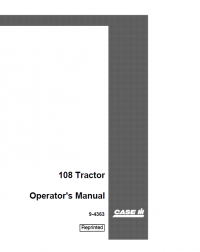 repair manual Case 108 Tractor PDF Operator’s Manual