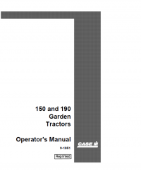 repair manual Case 150 & 190 Garden Tractors PDF Operator’s Manual