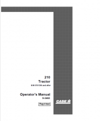 repair manual Case 210 Tractor PDF Operator’s Manual