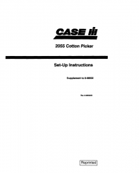 repair manual Case 2055 Cotton Picker Set-Up Instructions in PDF