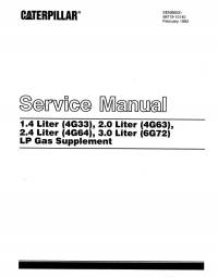 repair manual Cat Lift Trucks 1.4L, 2.0L, 2.4L, 3.0L LP Gas Supplement Service Manual PDF