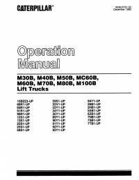 repair manual Cat Lift Trucks M30B, M40B, M50B, MC60B, M60B, M70B, M80B, M100B Operation Manual PDF