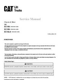 repair manual Cat Lift Trucks EC15N, EC18N, EC18LN Service Manual PDF