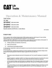 repair manual Cat Lift Trucks EP16PNT, EP18PNT, EP20PNT FC/MC Service Manual PDF