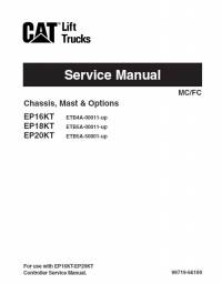repair manual Cat Lift Trucks EP16KT, EP18KT, EP20KT MC/FC Service Manual PDF