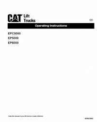 repair manual Cat Lift Trucks EPC5000, EP5000, EP6000 Operating Instructions PDF