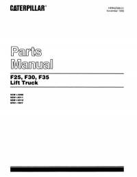 spare parts catalog Cat Lift Trucks F25, F30, F35 Parts Manual PDF