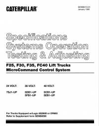 repair manual Cat Lift Trucks F25, F30, F35, FC40 MicroCommand Control System PDF