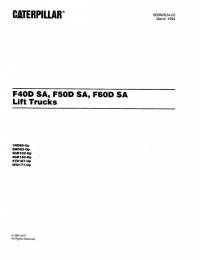spare parts catalog Cat Lift Trucks F40D SA, F50D SA, F60D SA Parts Book PDF