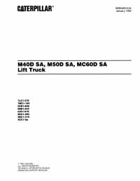 spare parts catalog Cat Lift Trucks M40D SA, M50D SA, MC60D SA Parts Manual PDF