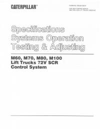 spare parts catalog Cat Lift Trucks M60, M70, M80, M100 Testing & Adjusting PDF