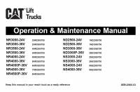 repair manual Cat Lift Trucks NR, ND, NS Series Operation & Maintenance Manual PDF