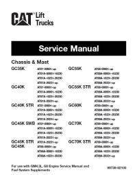 repair manual Cat Lift Trucks GC35/40/45/55/60/70K, GC40/45/55/70K-STR, GC45K-SWB Service Manual PDF