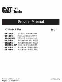 repair manual Cat Lift Trucks GP15/18/20/25/30/35NM, GP20CNM, GP25NM-HP MC Service Manual PDF