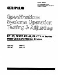 repair manual Cat EP13T, EP15T, EP18T, EP20T Lift Trucks MicroCommand Control System Specifications Systems PDF
