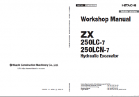repair manual Hitachi ZX 250LC-7, 250LCN-7 Hydraulic Excavator Workshop Manual PDF