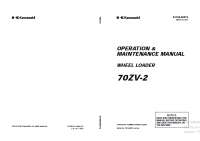 repair manual Kawasaki 70ZV-2 Wheel Loader Operation and Maintenance Manual PDF