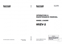 repair manual Kawasaki 85ZV-2 Wheel Loader Operation and Maintenance Manual PDF