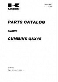 spare parts catalog Kawasaki Cummins QSX15 Engine Parts Catalog PDF