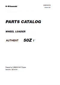 spare parts catalog Kawasaki Wheel Loader AUTHENT 50ZV Parts Catalog PDF