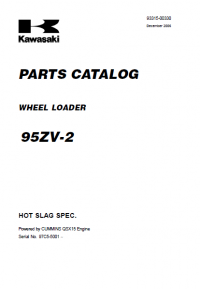 spare parts catalog Kawasaki Wheel Loader 95ZV-2 Parts Catalog PDF