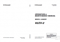 repair manual Kawasaki Wheel Loader 92ZV-2 Operation and Maintenance Manual PDF