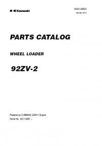 spare parts catalog Kawasaki Wheel Loader 92ZV-2 Parts Catalog PDF