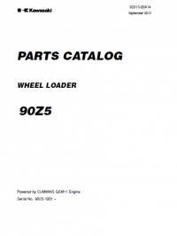 spare parts catalog Kawasaki Wheel Loader 90Z5 Parts Catalog PDF