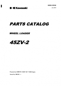 spare parts catalog Kawasaki Wheel Loader 45ZV-2 Parts Catalog PDF