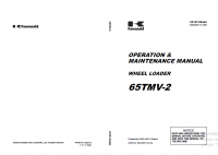 repair manual Kawasaki Wheel Loader 65TMV-2 Operation and Maintenance Manual PDF