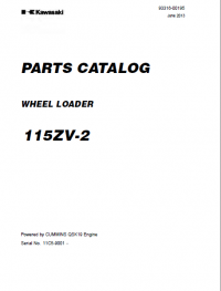 spare parts catalog Kawasaki Wheel Loader 115ZV-2 Set of Parts Catalog PDF