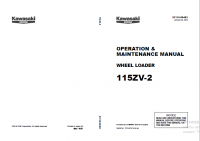 repair manual Kawasaki Wheel Loader 115ZV-2 Operation and Maintenance Manual PDF
