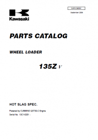spare parts catalog Kawasaki Wheel Loader 135Zv Parts Catalog PDF