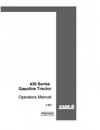 repair manual Case 430 series Gasoline Tractor PDF Operators manual