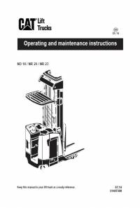 repair manual Cat Lift Trucks ND18, NR20, NR23 Operation & Maintenance Instructions PDF