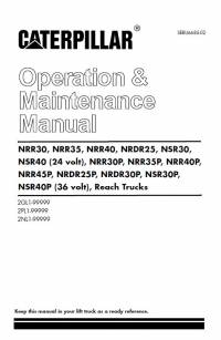 repair manual Cat Lift Trucks NRR, NRD, NSR Series Operation & Maintenance Manual PDF