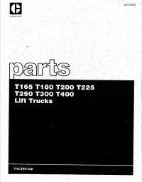 spare parts catalog Cat Lift Trucks T165, T180, T200, T225, T250, T300, T400 Parts Manual PDF