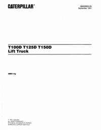 spare parts catalog Cat Lift Trucks T100D, T125D, T150D Parts Manual PDF