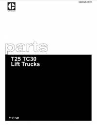 spare parts catalog Cat Lift Trucks T25, TC30 SEBN2542-01 Parts Manual PDF