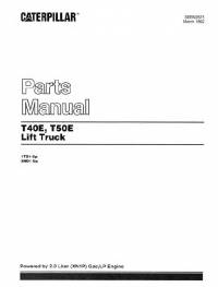 spare parts catalog Cat Lift Trucks T40E, T50E Parts Manual PDF