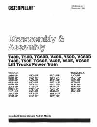 repair manual Cat Lift Trucks T40D, V40D, T40E, V40E Series PowerTrain Disassembly & Assembly PDF
