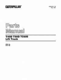 spare parts catalog Cat Lift Trucks T40D, T50D, TC60D SEBN2611-05 Parts Book PDF